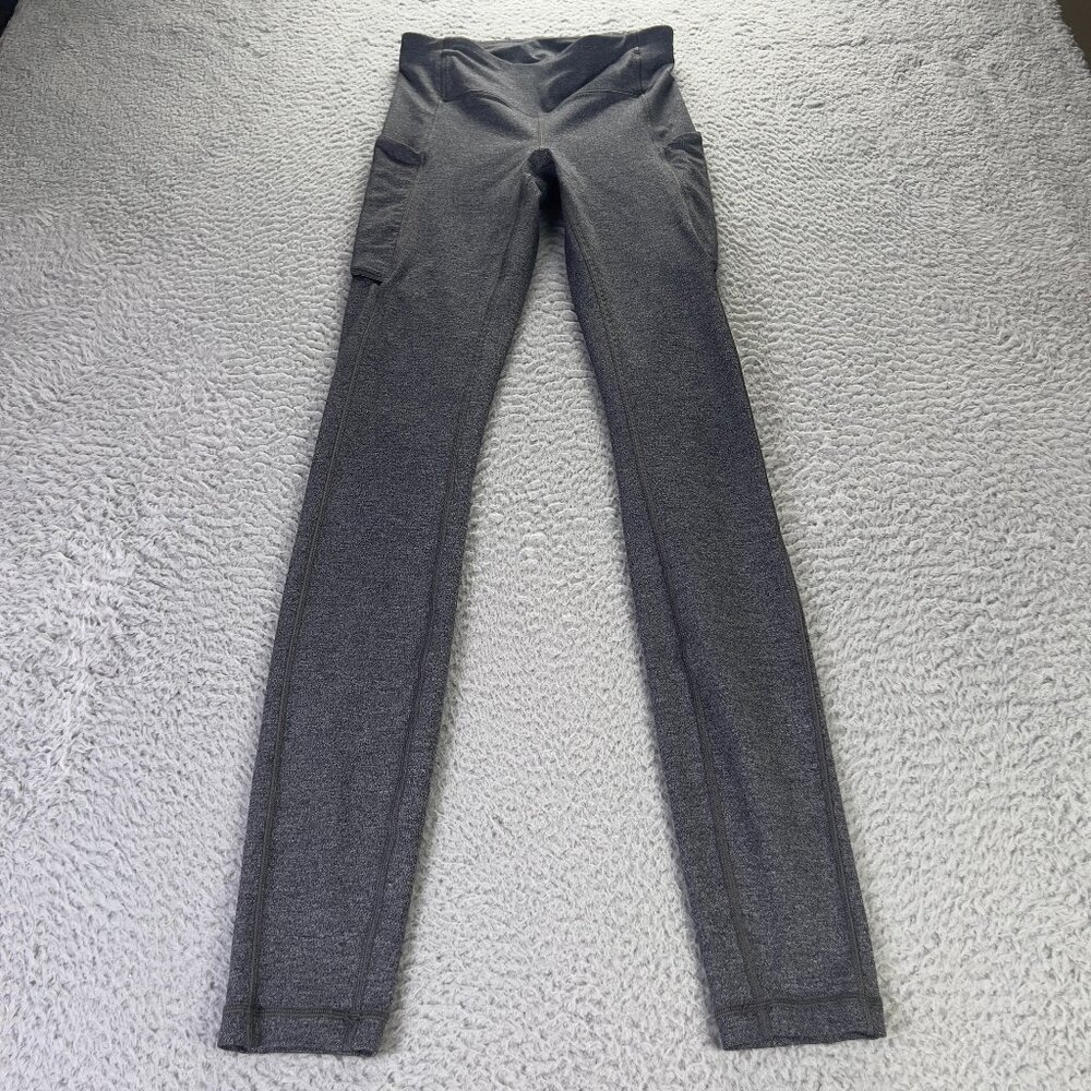 Lululemon Speed Up Tight 28" Womens 2 Heather Black Gray Athletic Yoga Gym